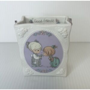 1993 PRECIOUS MOMENTS "Good Friends Are Forever" Porcelain Gift‎ Bag Figurine